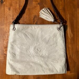 Cream Leather SUNFLOWER BRIGHTON shoulder Bag